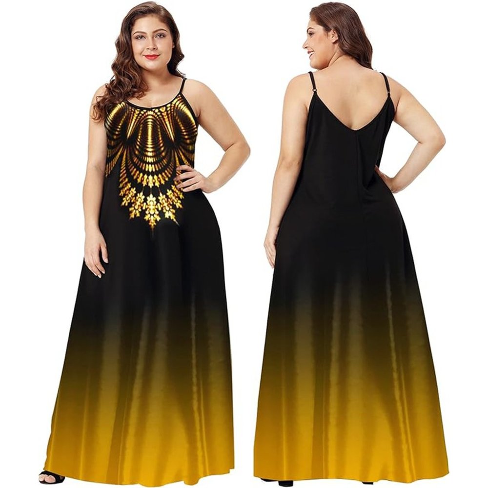 New In Package Wolddress Black and Gold Casual Maxi Dress with Pockets XXL / 20